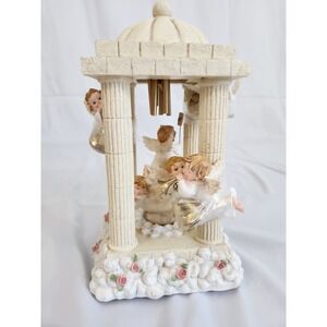 Christmas Around the World Cherub Chime Musical Gazebo Figurine 630157 Cream‎